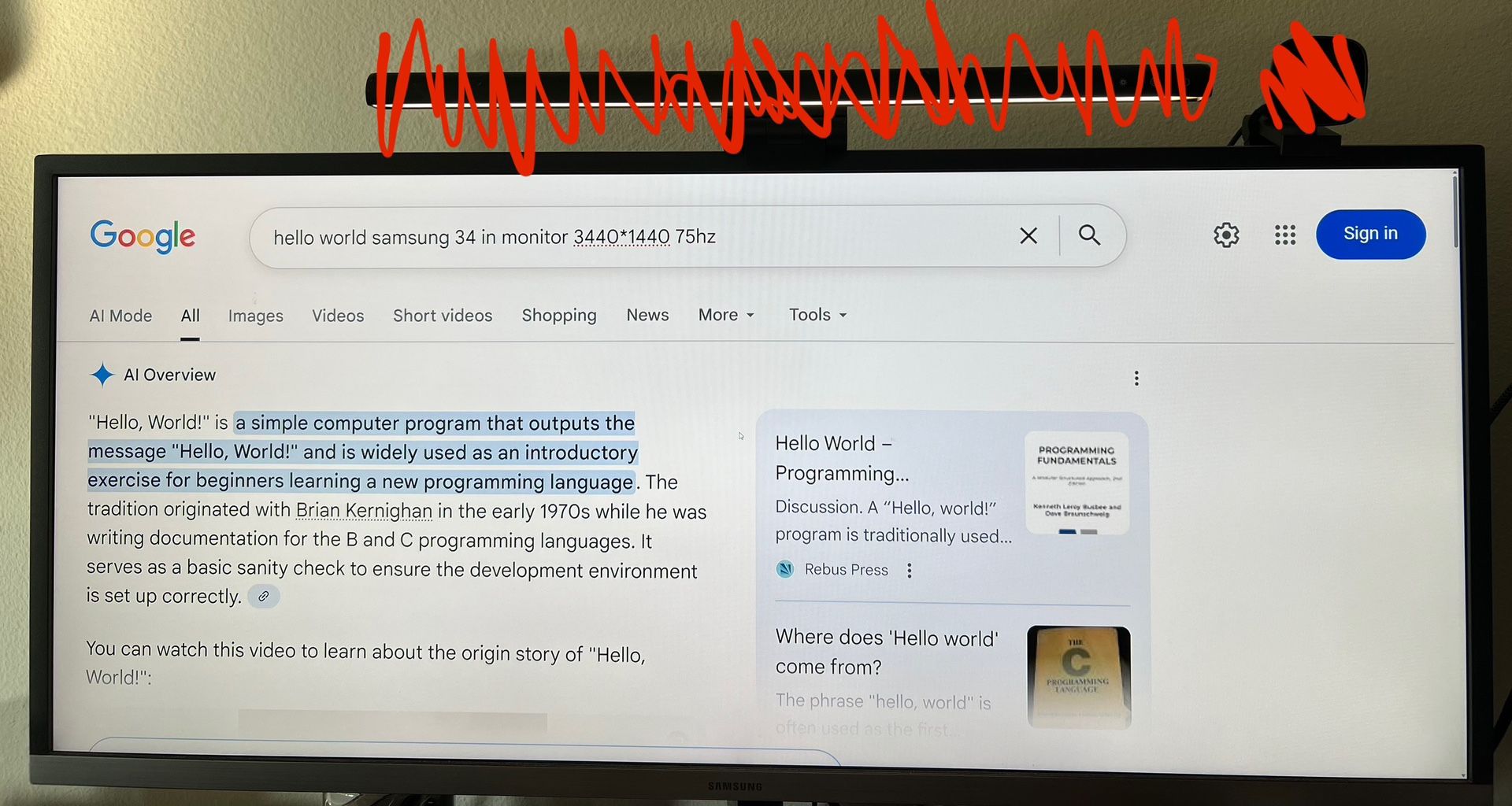 Samsung 34” 21:9 monitor