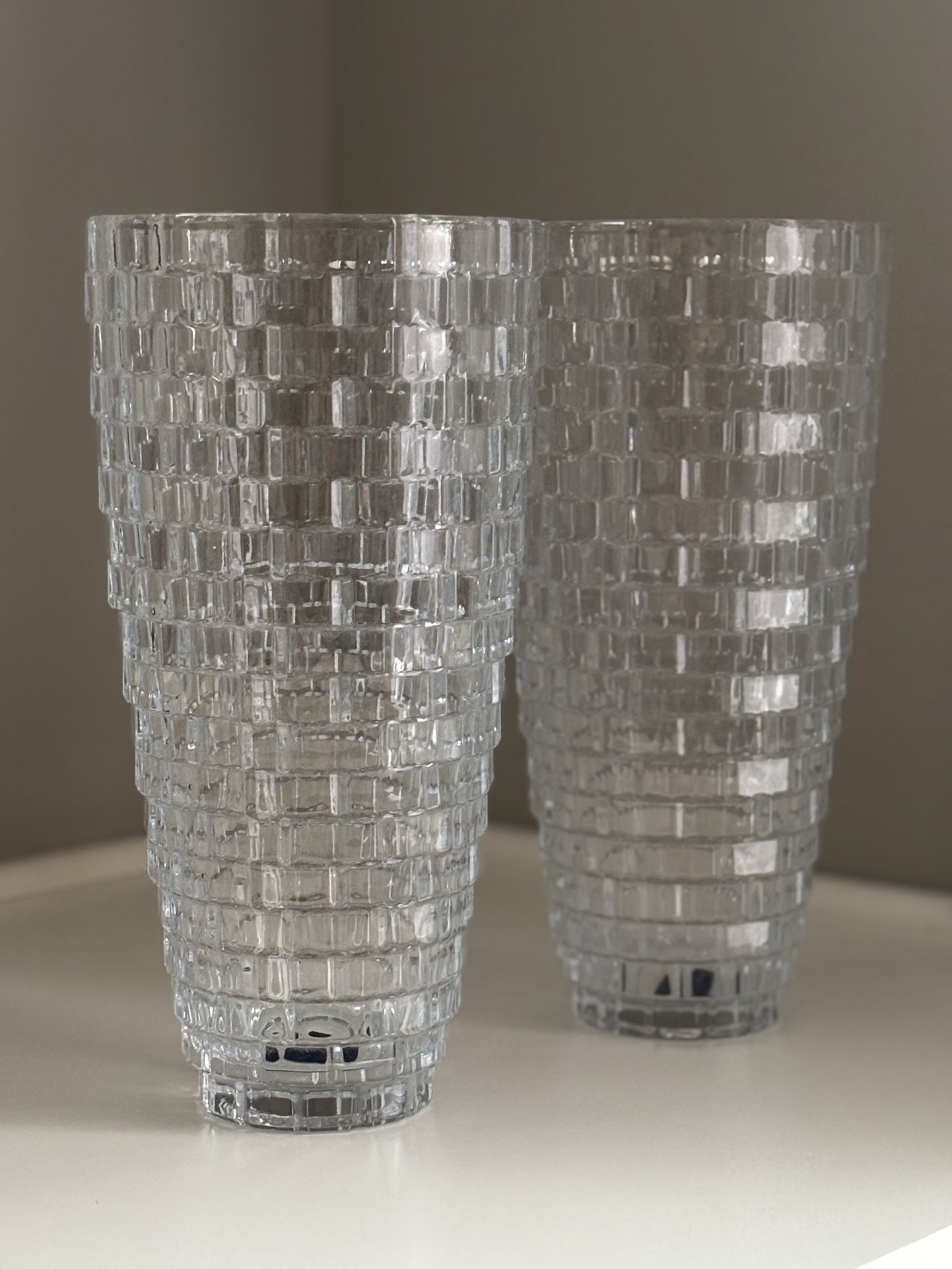 12” Mikasa Crystal Vases