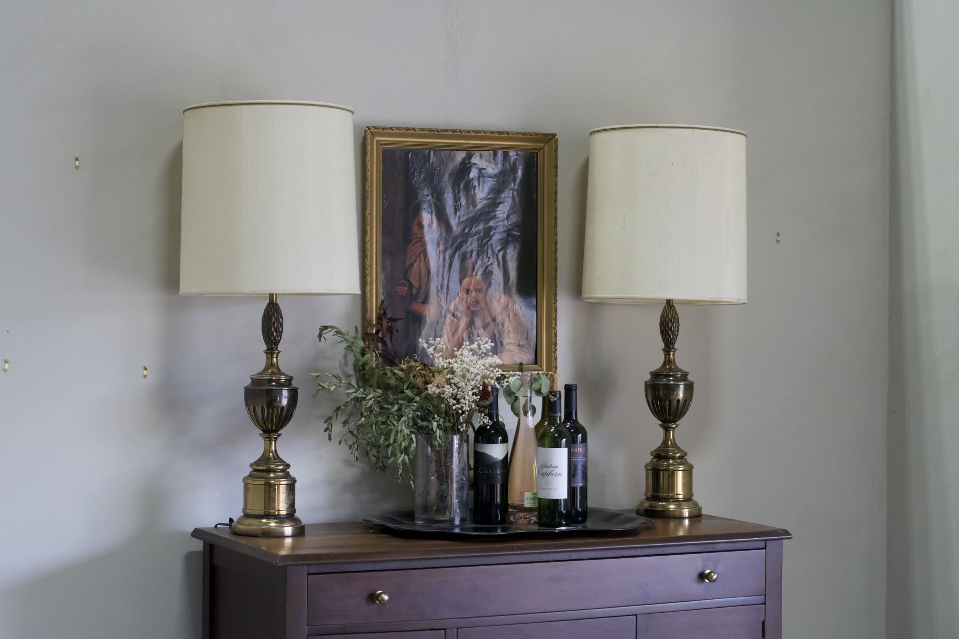 Stunning Large Antique Brass Lamps