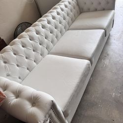 White Faux Leather Couch
