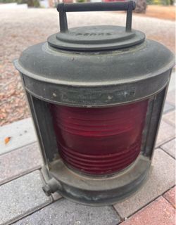 Vintage PERKO Marine Navigation Lantern – Red Glass Nautical Light