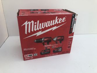 Milwaukee M18 18-Volt Lithium-Ion Cordless Drill Driver/Impact Driver Combo Kit (2-Tool) w/(2) 1.5Ah Batteries, Charger, Tool Bag