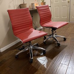 Red Office Reclining Chairs 2x