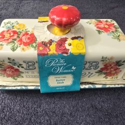 The Pioneer Woman Vintage Floral Butter Dish Stoneware