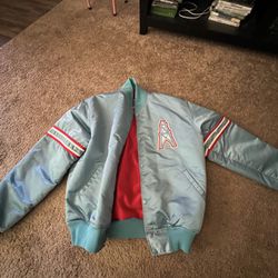 Vintage 90s Houston Oilers Satin Starter Bomber Varsity Jacket Blue Mens Size LG