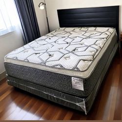 Queen Size Mattress 14 Inches Thick Pillow Top Also Available in Twin, Full, King. Same Day Delivery 🚚 New From Factory With its Plastic