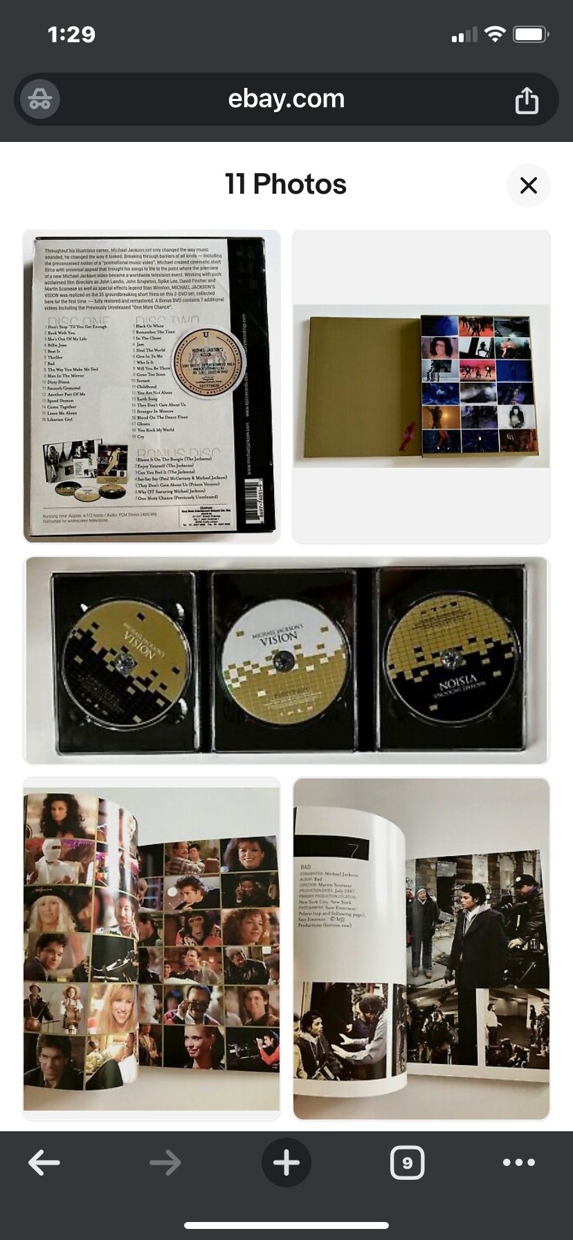 Michael Jackson Visions DVD Set Etc 2010 Collectors All Gold Packaging+ MICHAEL CD Michael