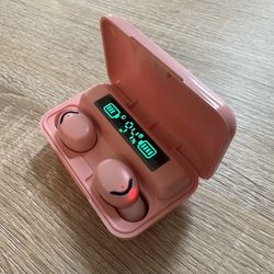 TWS Pink Bluetooth 5.0 Wireless Earbuds Headphone Waterproof