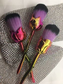 6 pcs Rhinestone Rose Makeup Brush Set