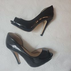 Black Peep Toe Heels