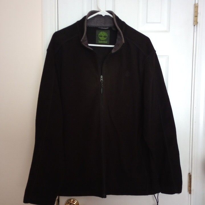 Men's Timberland Black Full Zip Fleece Sweater Outdoors - Size M