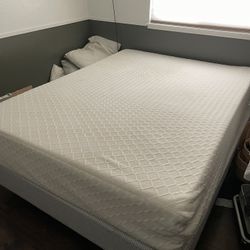 Queen Mattress, Box Spring And Frame