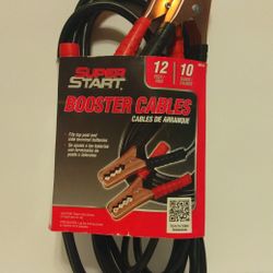 Super Start 12 Foot 10 Gauge Color Coded Booster Cables