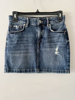 AllSaint Distressed Denim Mini Skirt 2