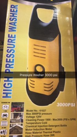 NEW 3000 PSI ELECTRIC PRESSURE WASHER - $155 Firm NEW