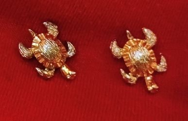 Vintage "NEMO" Gold-toned Sea Turtle Pin Lapel Tie Tacks 