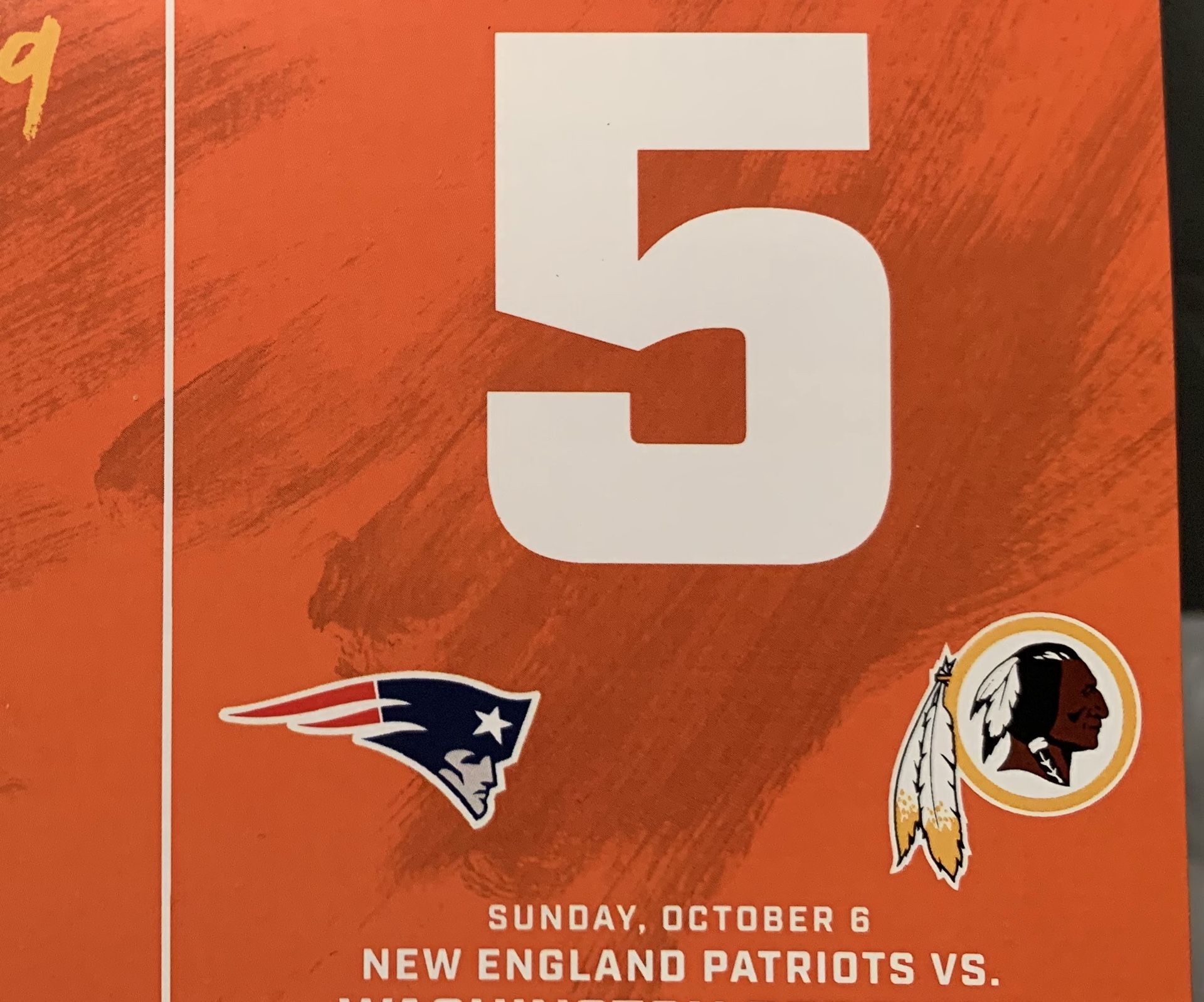 Washington Redskins vs Patriots Parking Pass