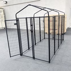 (New) $290 Large Heavy Duty Dog CagePet  Crate Kennel with Cover 8x4x6 FT 