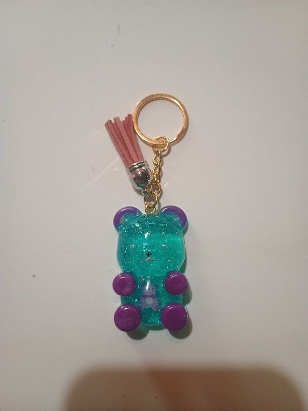 Handmade Resin Teddy Bears Keychain With Tassel