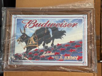 Vintage Budweiser salute the U.S. army patriotic donkey mirror