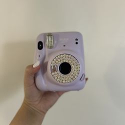 Fujifilm Instax Mini 11 Purple Instant Camera with Rhinestone Design (Case Included)
