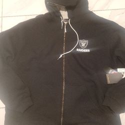 Brand New Men's Raiders Dunbrooke
Black Craftsman Thermal-Lined Full-
Zip Hoodie