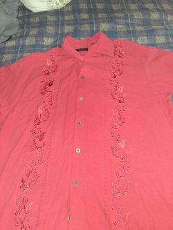 Red button up shirt