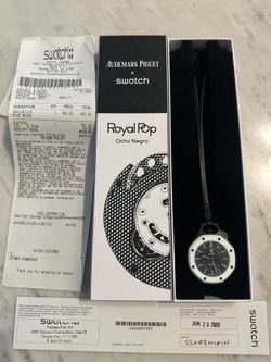 Audemars Piguet x Swatch Royal Pop Collection – Blue Acht & Ocho Negro – 100% Authentic, DS