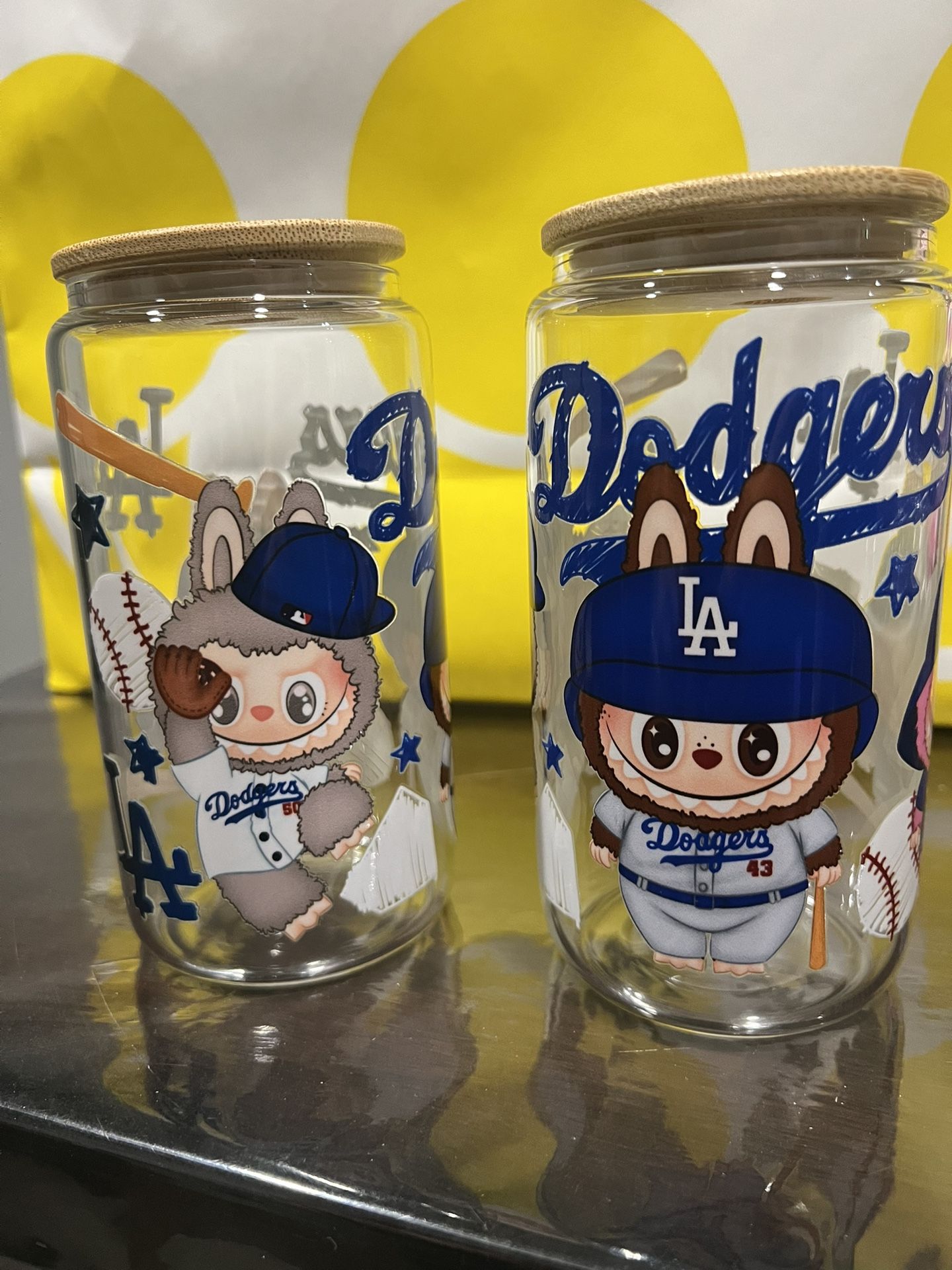 Labubu Dodgers glass can