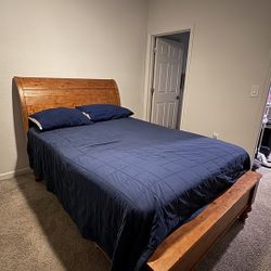 100% Real Wood Full Size Bed Frame 