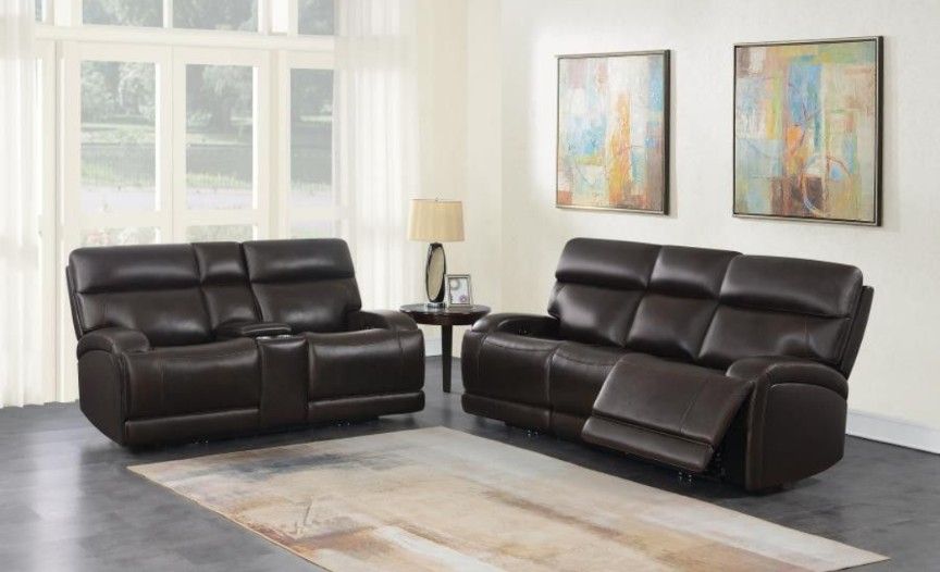 REAL GENUINE LEATHER SOFA SET AUTOMATIC RECLINING