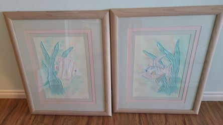 Two beautiful pictures with fish art