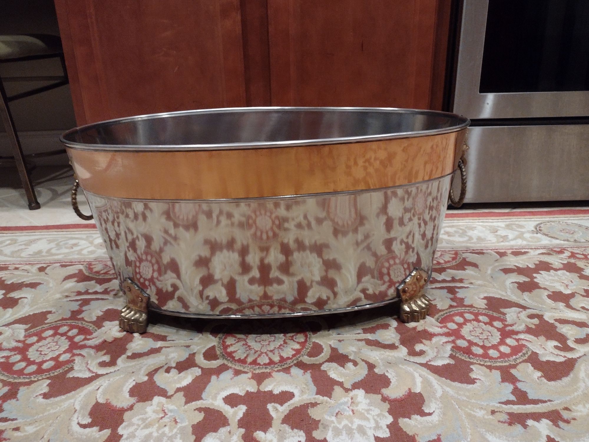 Large Metal Bucket, 24 Inches Long, 17 1/2 Inches Wide And 11 1/2 Inches Tall