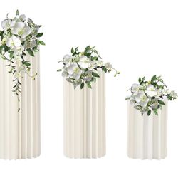 Cardboard Flowers Vases White Acrylic Flower Column Cylinder Stand
