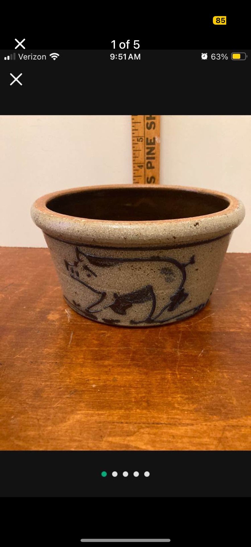 Rowe Salt Pottery Pig Crock