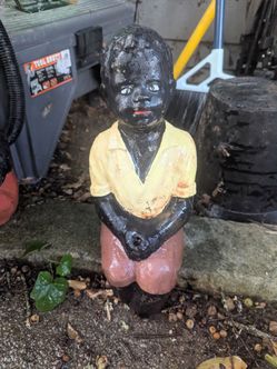 Vintage  Boy Fishing Garden Statue