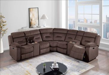 Brand New Brown Reclining Sectional Sofa