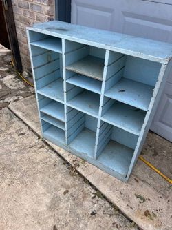Blue Wooden Storage Shelf