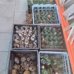 Vintage Lot Of Old Bottles