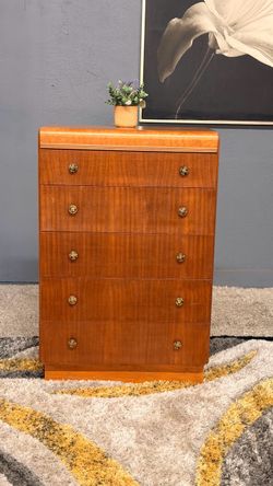 Vintage Mid Century Fashion Flow Chest Of Drawers Dresser