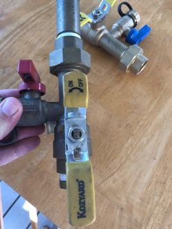 Cut off valves 3/4” and plumbing supplies