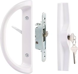 HauSun Patio Sliding Door Handle Set with Lock Key Cylinder Fits Standard 3-15/16" Slots