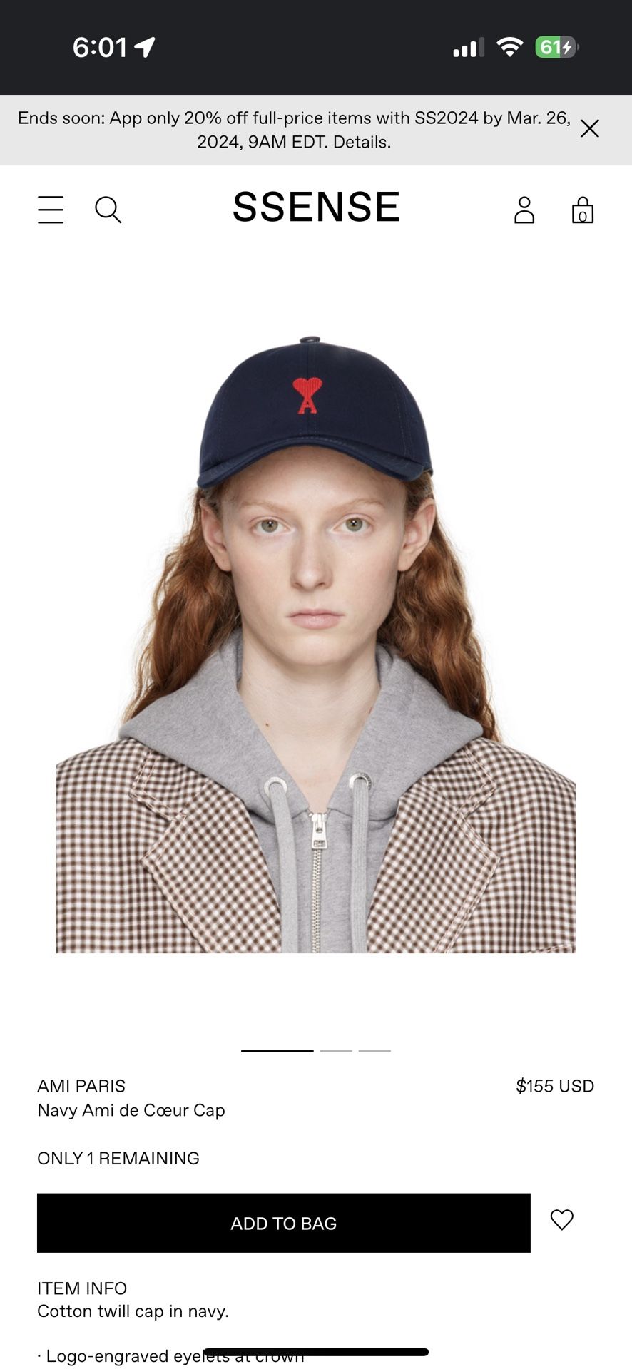 Ami baseball cap navy