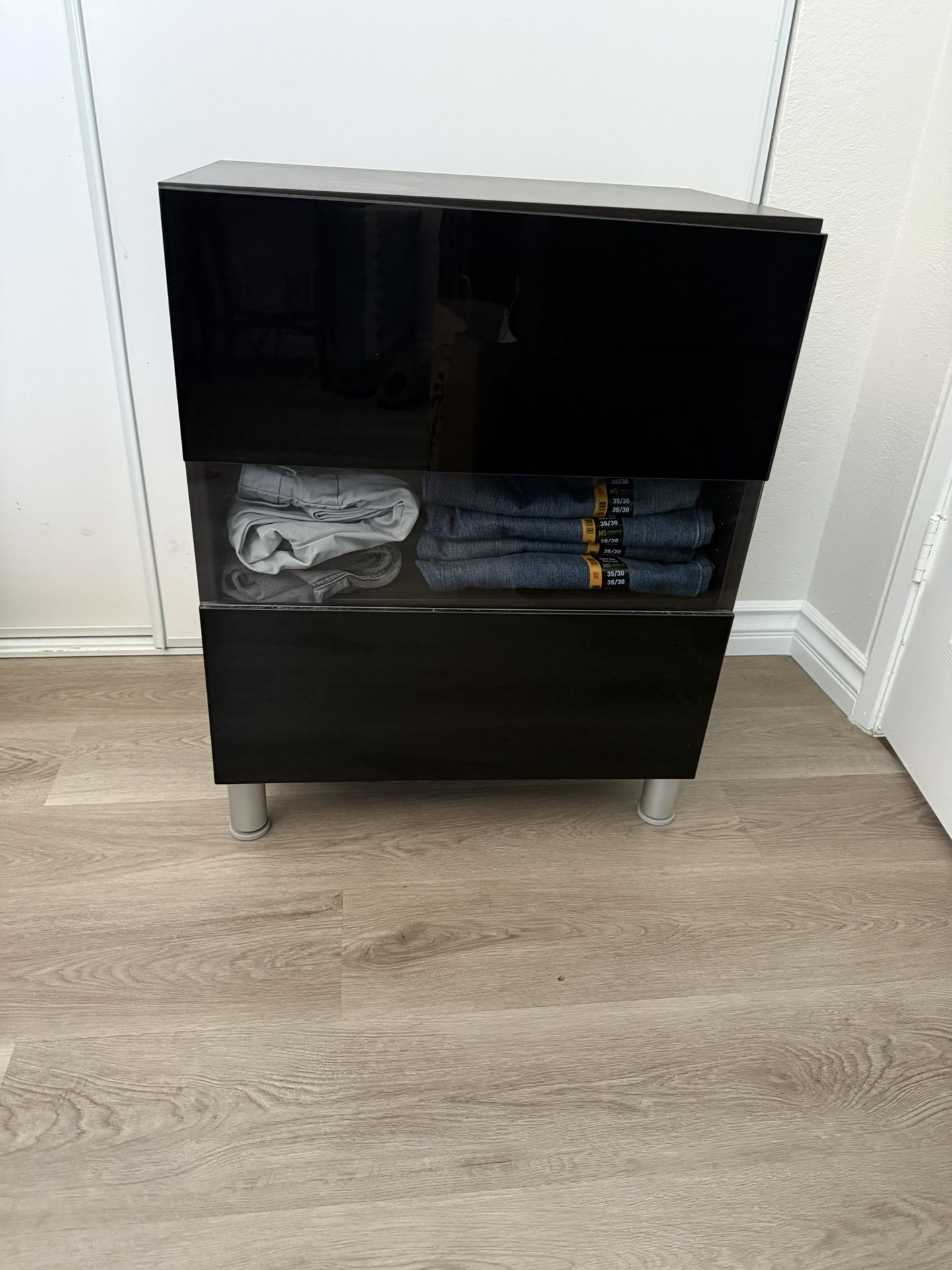 Pair Of Ikea 3 Shelf Cabinets