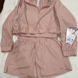 Alo Yoga Pink (Quartz) Pullover Top And Shorts Set