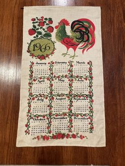 1966 Vintage Cloth Calendar 