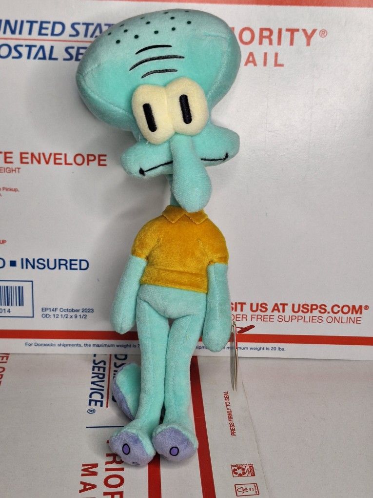 Vintage Squidward Tentacles 9.5" Plush (Ty, 2004, Beanie Babies) w/ Tags - VG!