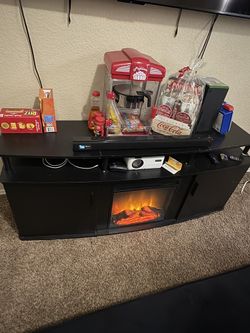 Tv stand fire place