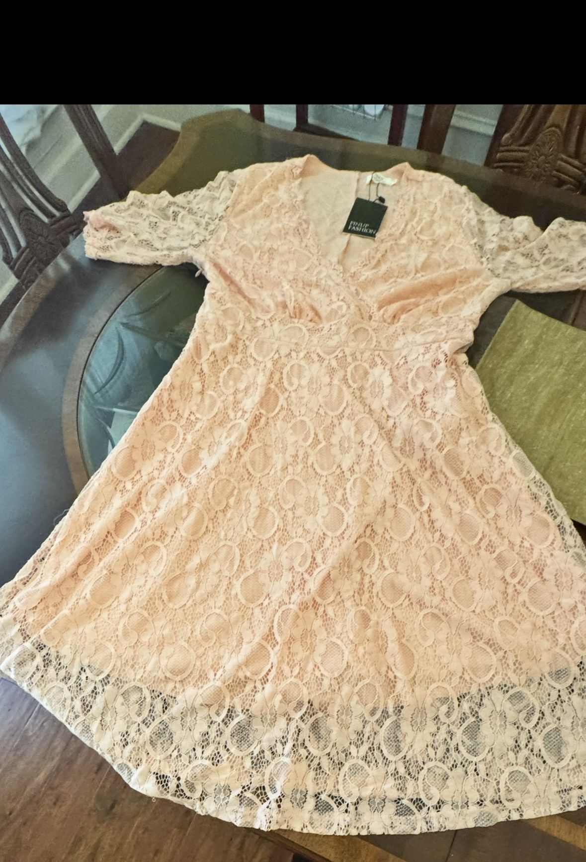Pink Lace Dress -14W - New