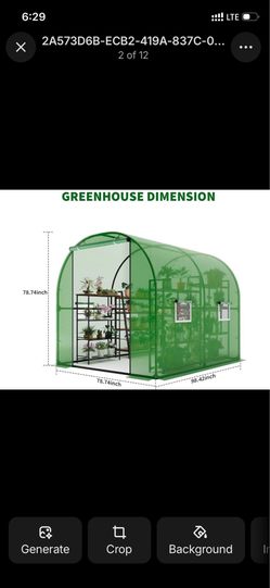 OBO IdealHouse Walk-in Greenhouse For Outdoors, 8.2’ x 6.6’ x 6.6’, Green